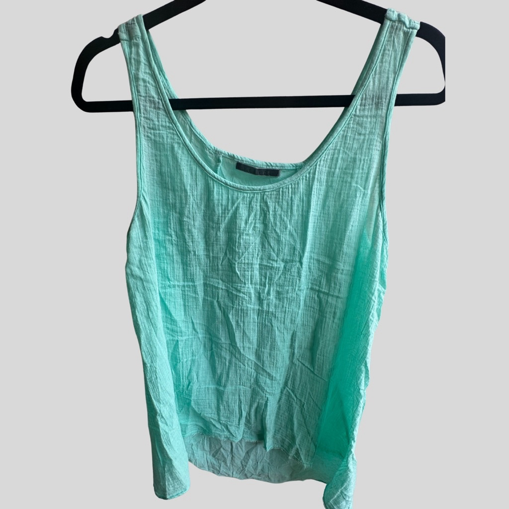 VELVET by Graham & Spencer Cotton Gauze Contrast Hi-Low Hem Top
